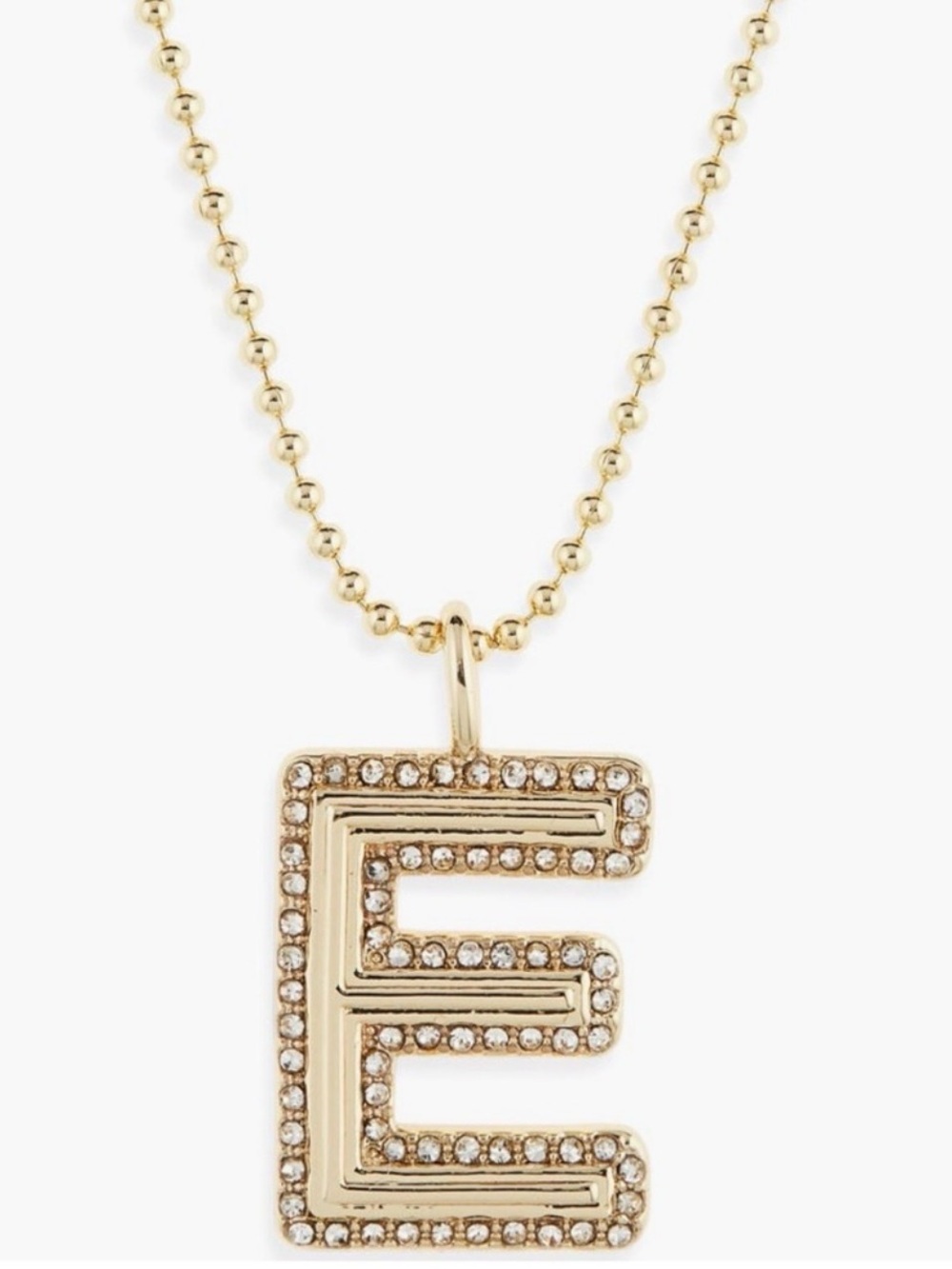 NWOT Baublebar Arianna Initial Pendant Necklace Gold Initial (E) MRSP $40